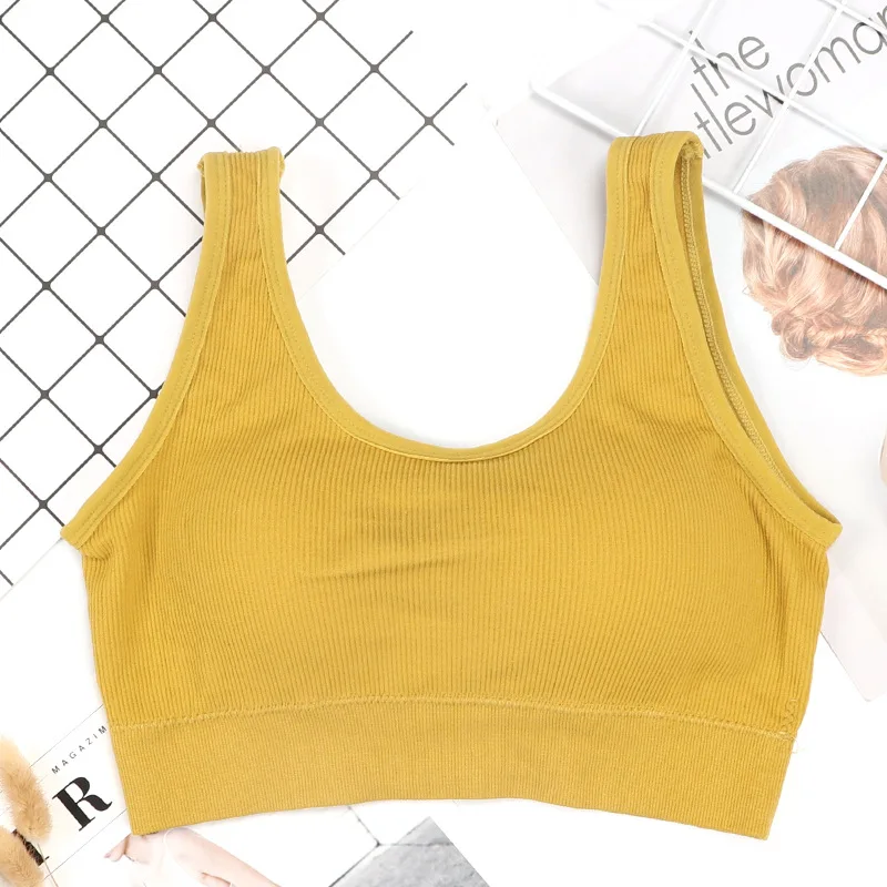 Women Tank Crop Top Seamless Sport Camisole Underwear Push Up Bra Sports Sleeveless Tops 2020