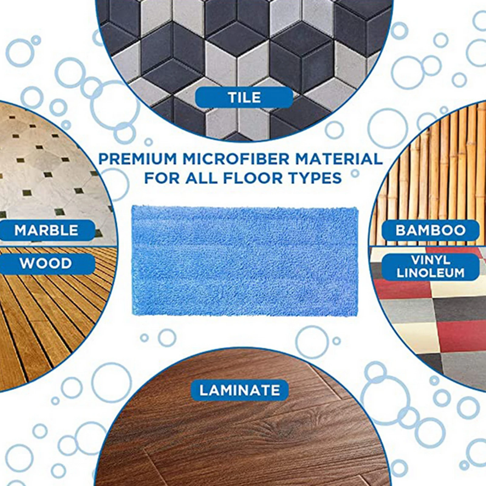 Paño de repuesto para mopa plana, se puede utilizar varias veces con almohadilla para mopa, accesorios para cabezal de fregona