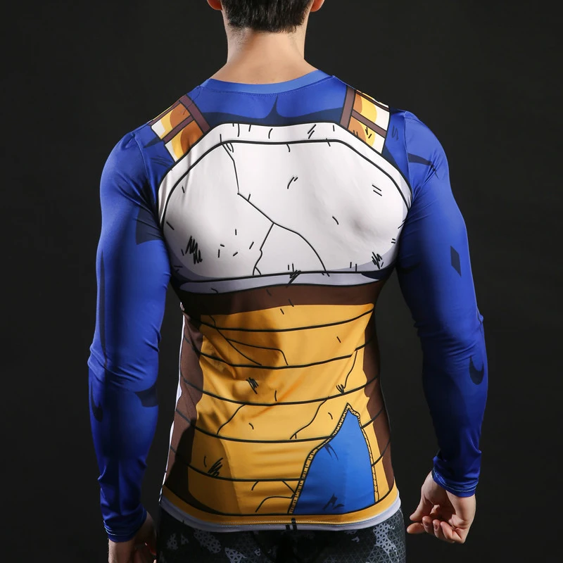 Vegeta 3d printed t shirt men Compression Shirt Cosplay Costume Clothing Sports Quick Dry Fitness Long Sleeve Summer Tops Male