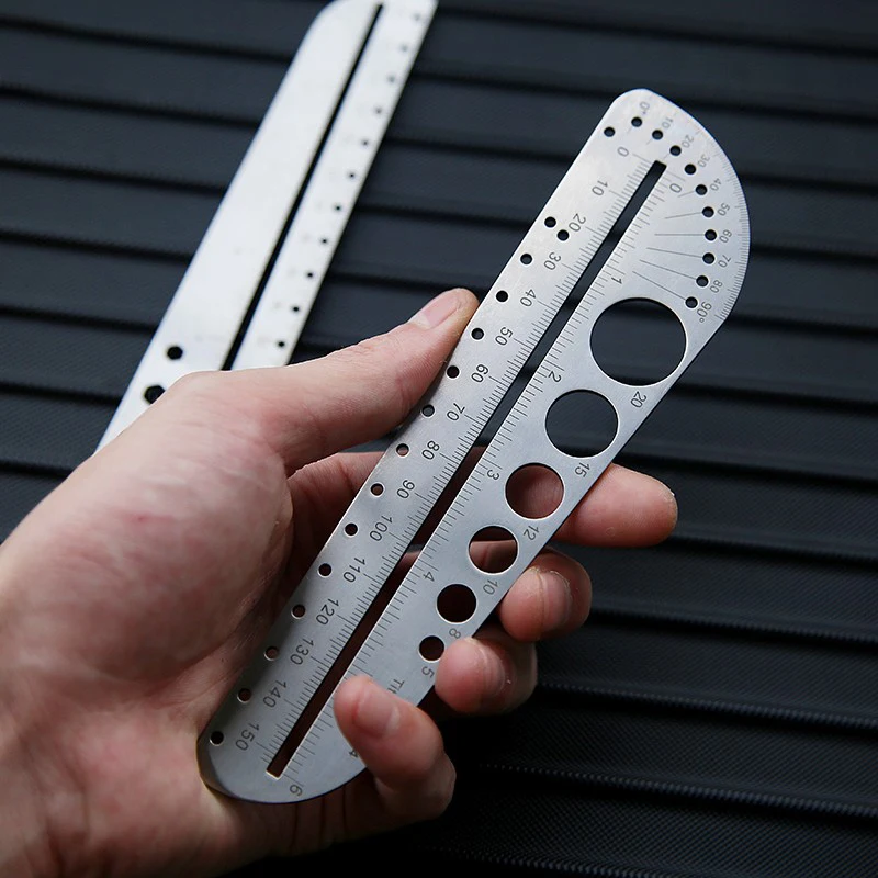 TC4 righello in titanio righello multifunzione bussola goniometro esagono strumento EDC