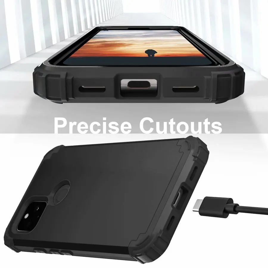 Heavy Duty Armor Rugged case Dust-Proof Shockproof Drop-Proof Scratch-Resistant Tough cover For Google Pixel 5A 5G