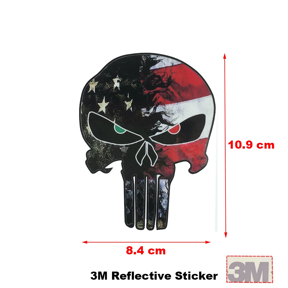 3D Chrome Ghost Skull Head Retro Motorcycle Truck Helmet Tank Pad Stickers Flame skulls Decals For TRIUMPH Honda Davis