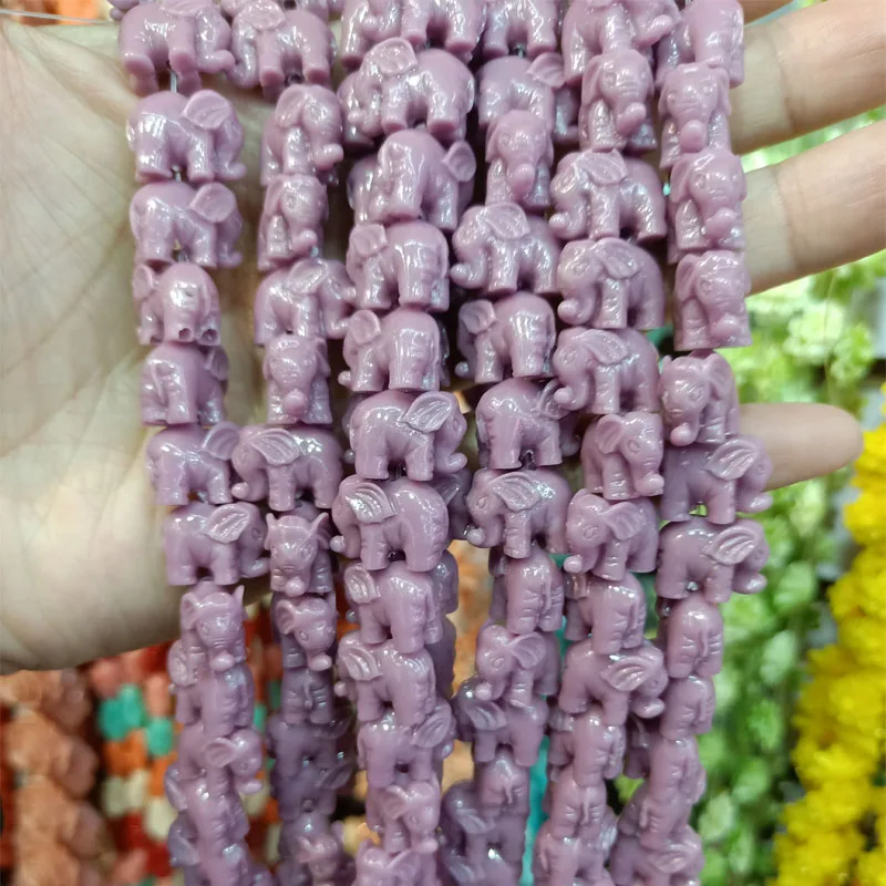 15pcs/lot 14mm Elephant Shape Coral Beads For Jewelry Making Loose White/Red/Orange/Purple/Pink Coral Beads DIY Accessories