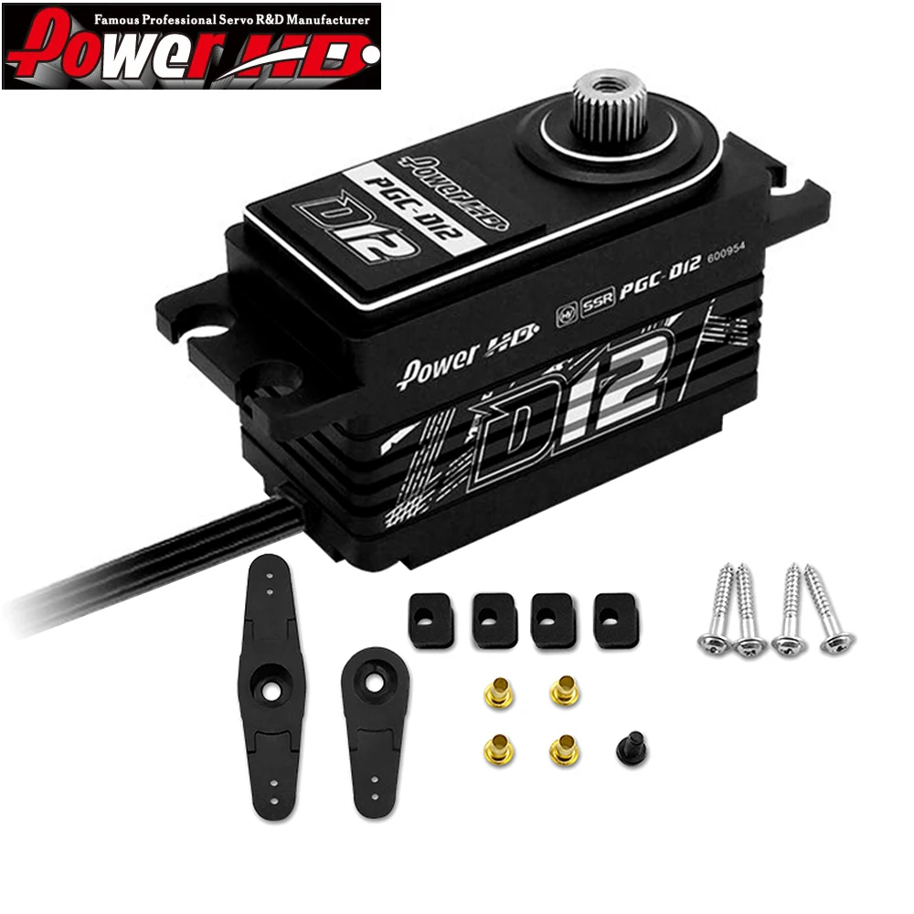 Power HD D12 6.0-7.4v 12.5kg 0.059sec HV Coreless Servo With Steering Gear For RC 1/10 Electric Drift Racing Car Robot Toys