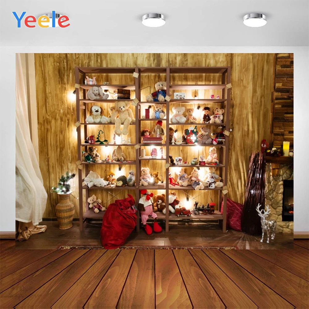 Yeele Christmas Photo Background Photophone Different Toys On The Self Photography Backdrops for Decoration Customized Size