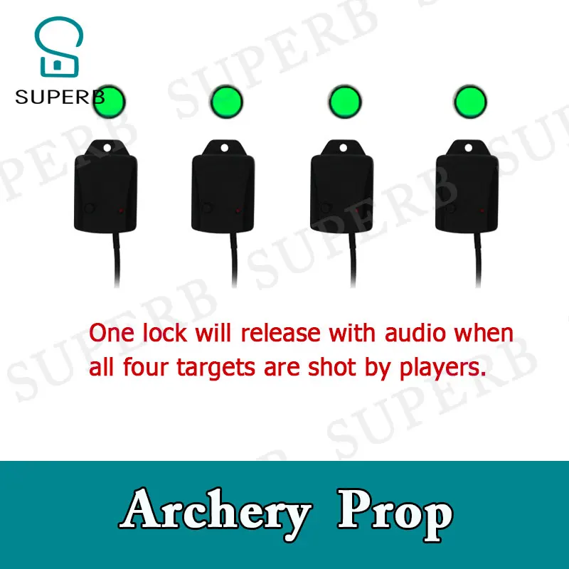 Superb escape room prop shoot all the targets with bow and arrow to unlock real life game charmber prop