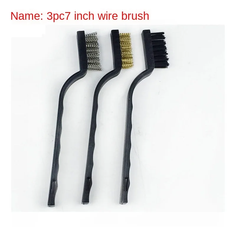 3Pcs Wire Brush Kit Small Copper wire brushes Tool Industrial Brass Nylon Cleaning brushes Rust Remover