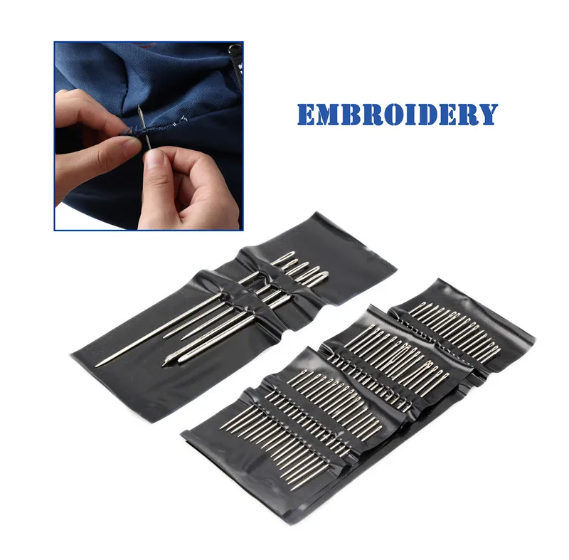 55PCS/set Useful Metal Silver Stainless Steel Sewing Needles Sewing Pins Set Home DIY Crafts Hand Tools