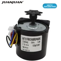 Motor síncrono de imán permanente con poste de garra 60KTYZ AC220V 14W 50Hz Micro Motor de engranaje de baja velocidad 2.5r/min