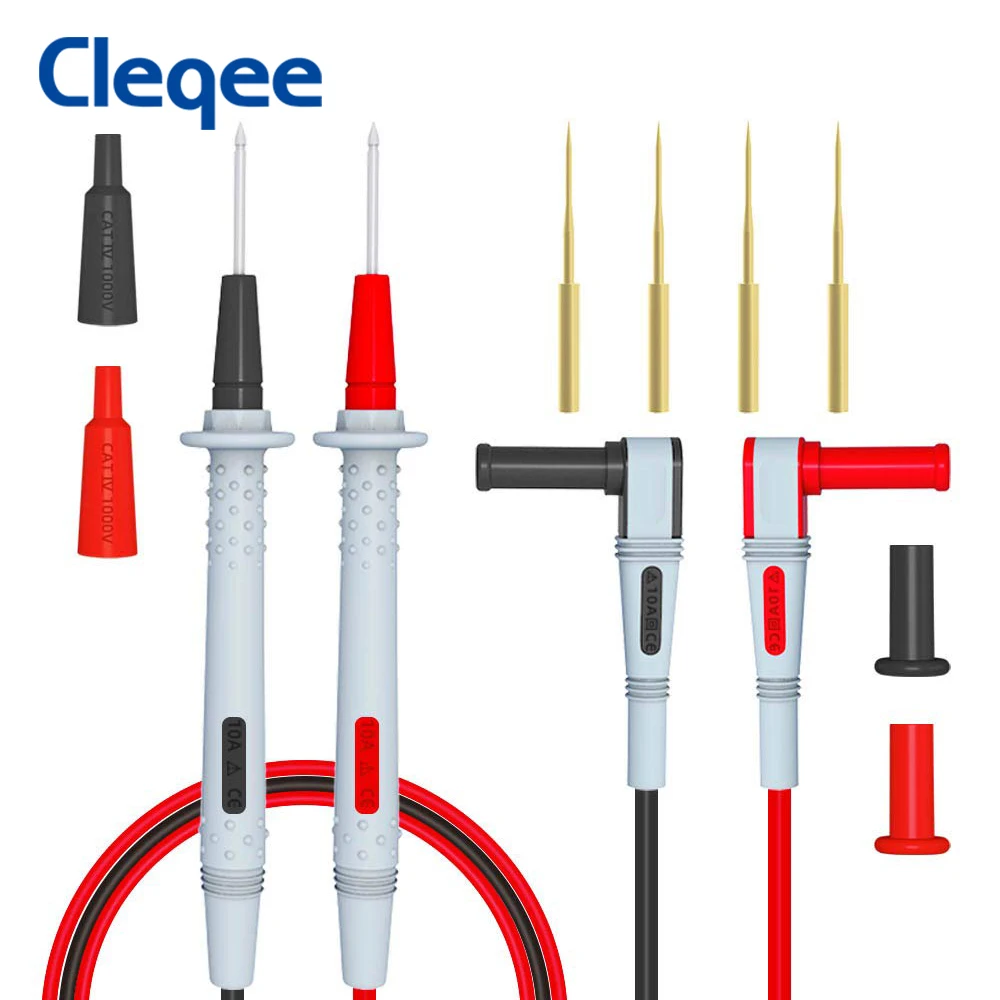 Cleqee P1505B 1000V/10A 150Cm Đa Năng Đôi Bọc Silicon Sắc Nét Kim Đồng Hồ Vạn Năng Đo Chì Kiểm Tra Cho vạn Năng Kỹ Thuật Số