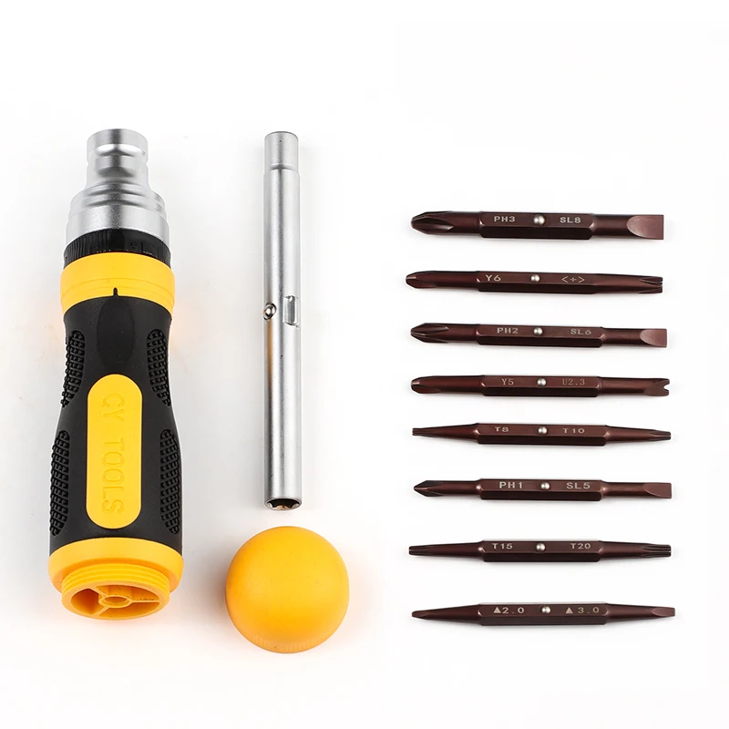 6-in-1 19-in-1 Magnetic Ratchet Screwdriver Set Hex Torx Flat Head Precision Screwdriver Bits Hand Repair Tools for Phone Watch