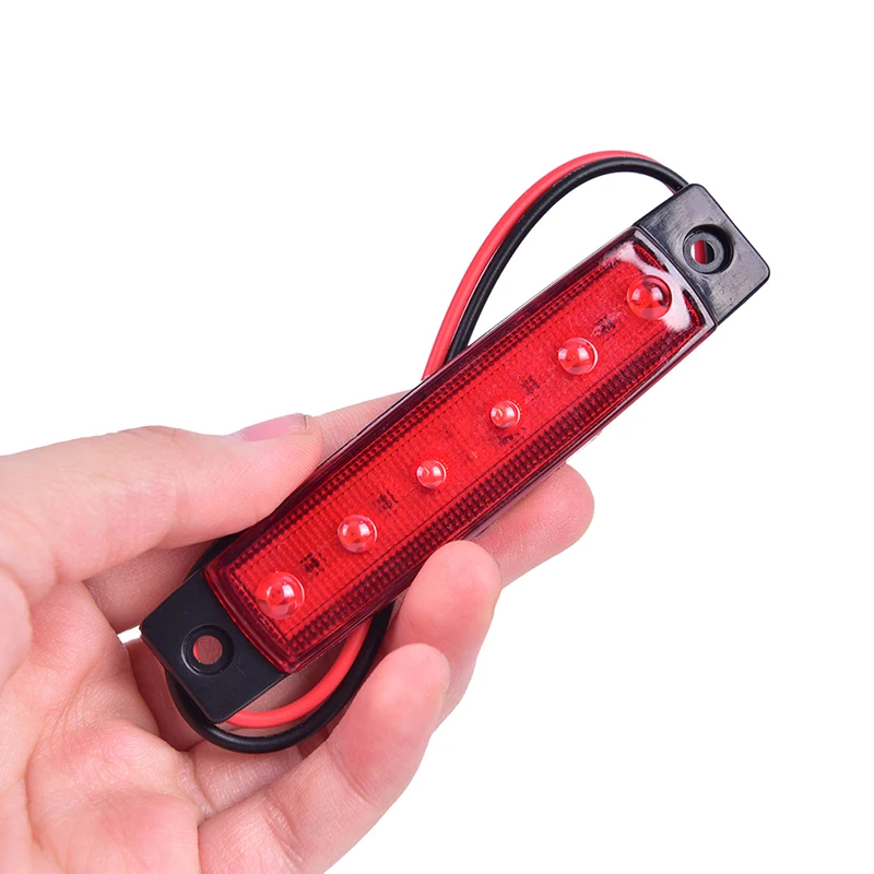 

1PC 12V 6LEDS Lorry Side Marker Indicator Low Led Trailer Light Rear Side Lamp Multi-color