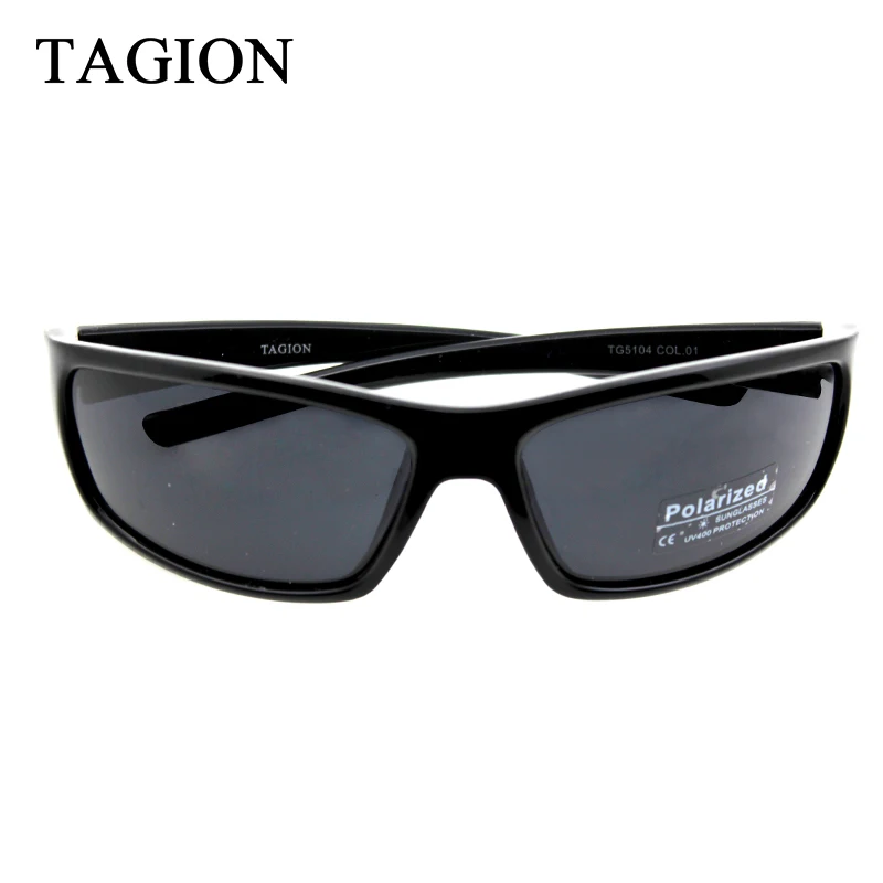 2024 TAGION Luxury Designer Brand Men\'s Sports Sunglasses Polarized UV400 Outdoor Eyewear Driving Lenses Black Glasses TG5104