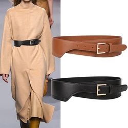 New Fashion Belts For Women PU Leather Gold Square Pin Buckle Cummerbunds HOT Body Corset Cummerbund Female Wide Soft Waistbands