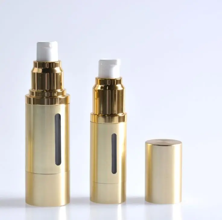 30ml Airless Pump Bottle Gold Color Airless Vacuum Eye Cream Essence oil Lotion Pump Bottle ni424