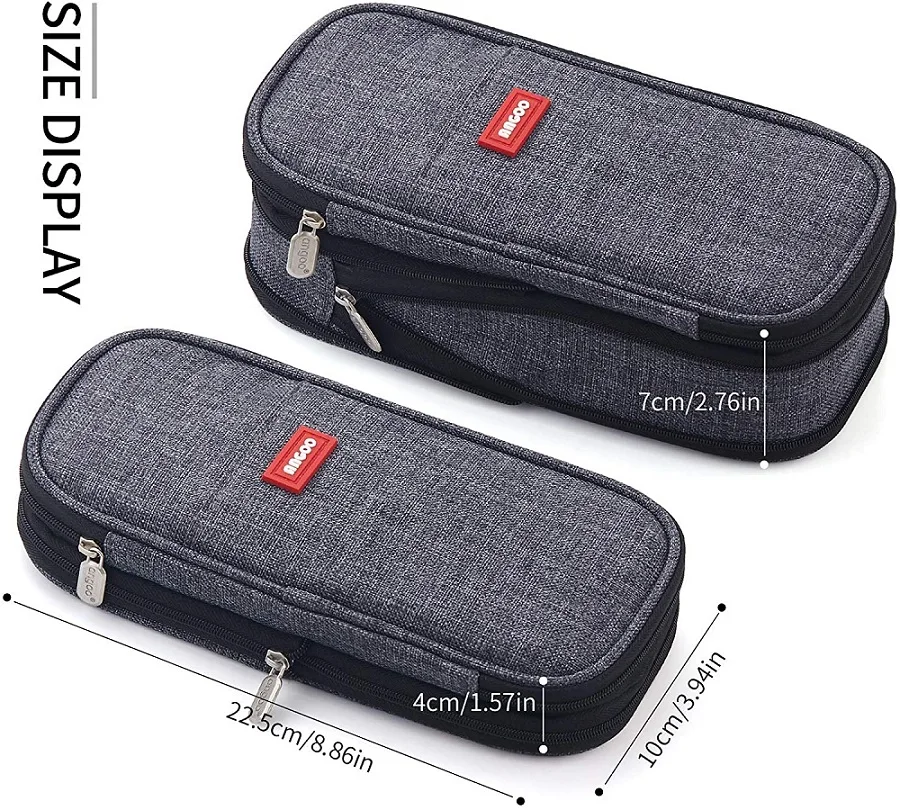 Organizer Pen Box Pencil Case Fold Canvas Stationery Storage Solid Color for Cosmetic Bag Travel Student School Supplies Pouch G