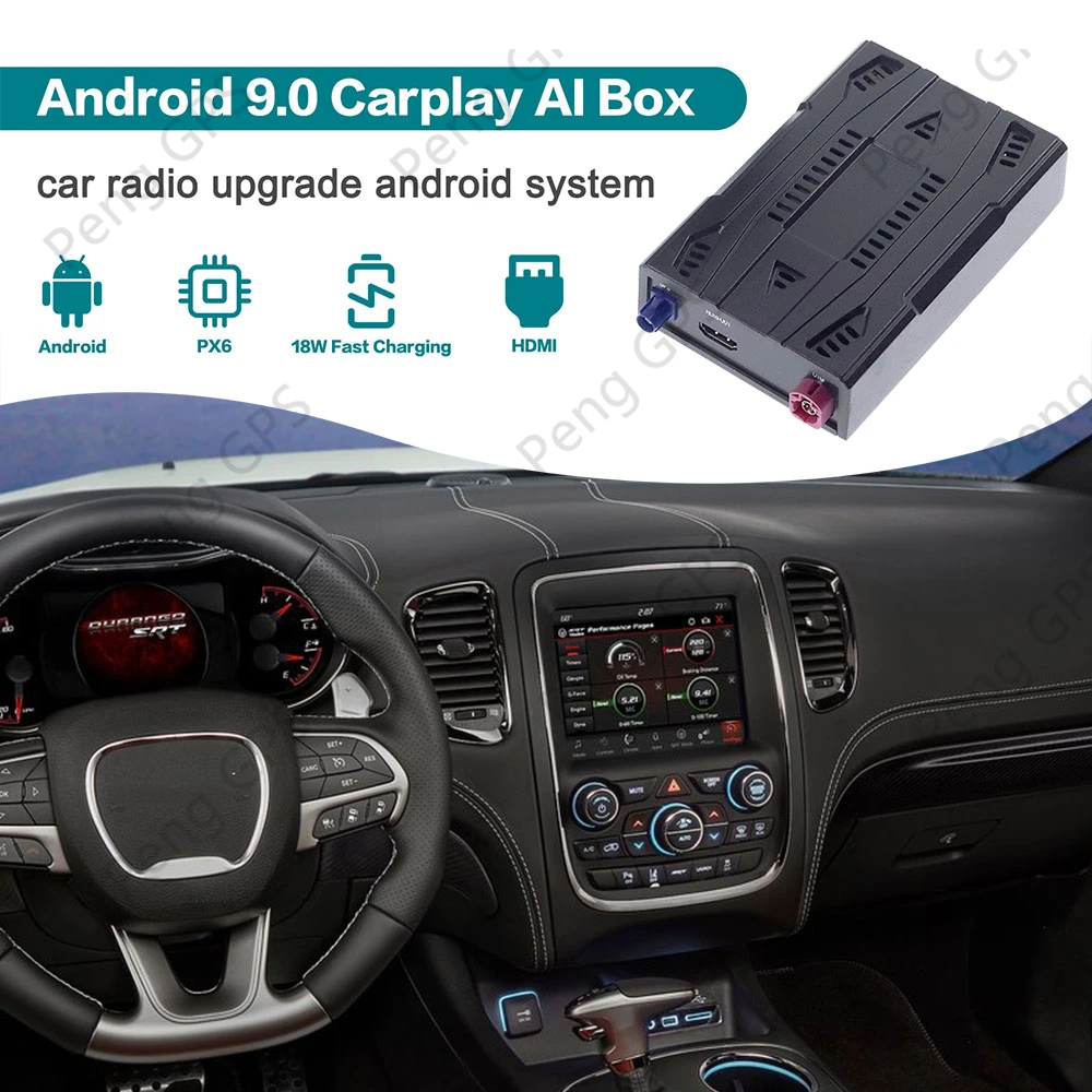 Carplay Wireless Box with Mirror Projection For Dodge Durango Android 9.0 IOS Version Android Phone Media Carplay AI Box