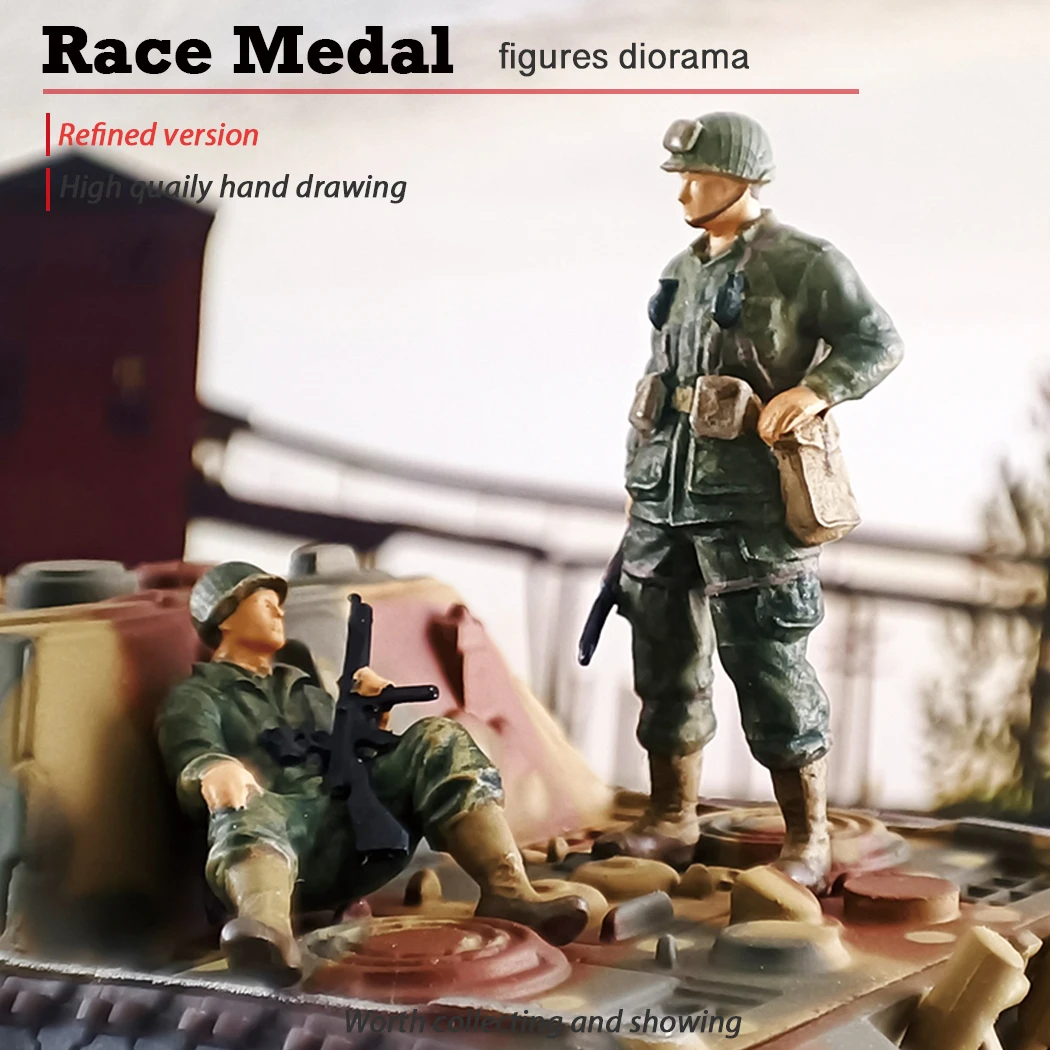 Racemedal 1:72 1:64 Soldier Model American Soldier Spring Toy American Soldier Retro Land Soldier Puppet Set