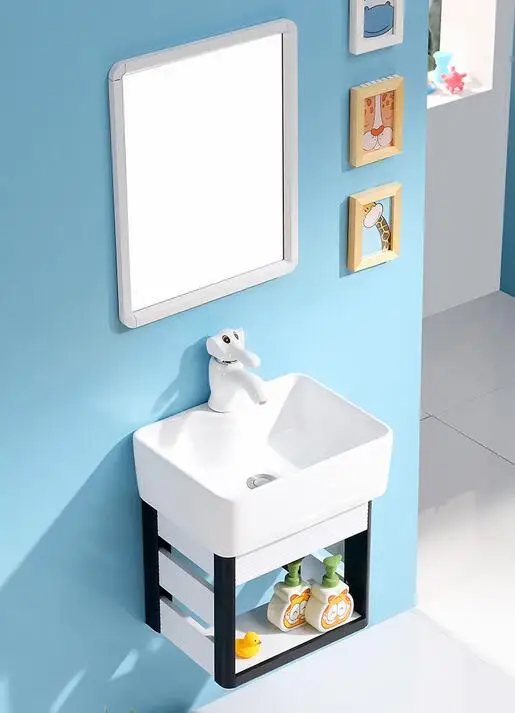 Small family color washbasin basin pan wall hanging ceramic basin bathroom cabinet washbasin