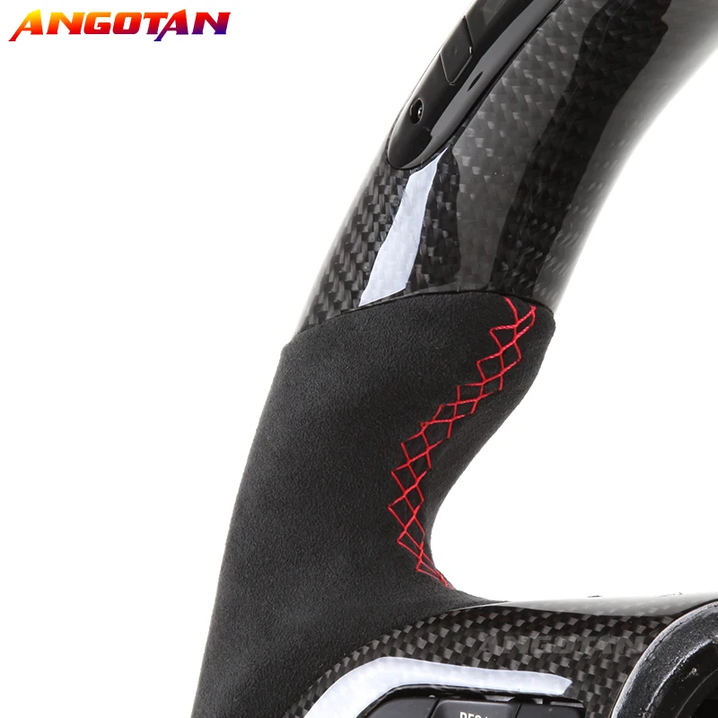 Sports LED Steering Wheel Volante For Chevrolet Camaro 2014 Carbon Fiber Alcantara Leather Steering Wheel