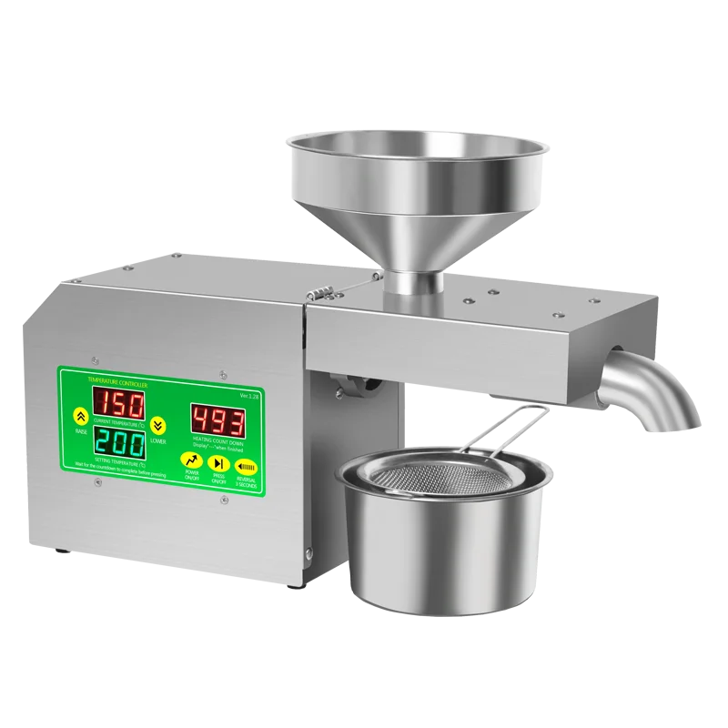 Máquina de prensa de óleo R3S, extrator de óleo frio de aço inoxidável, prensa automática de óleo de semente de girassol e linho