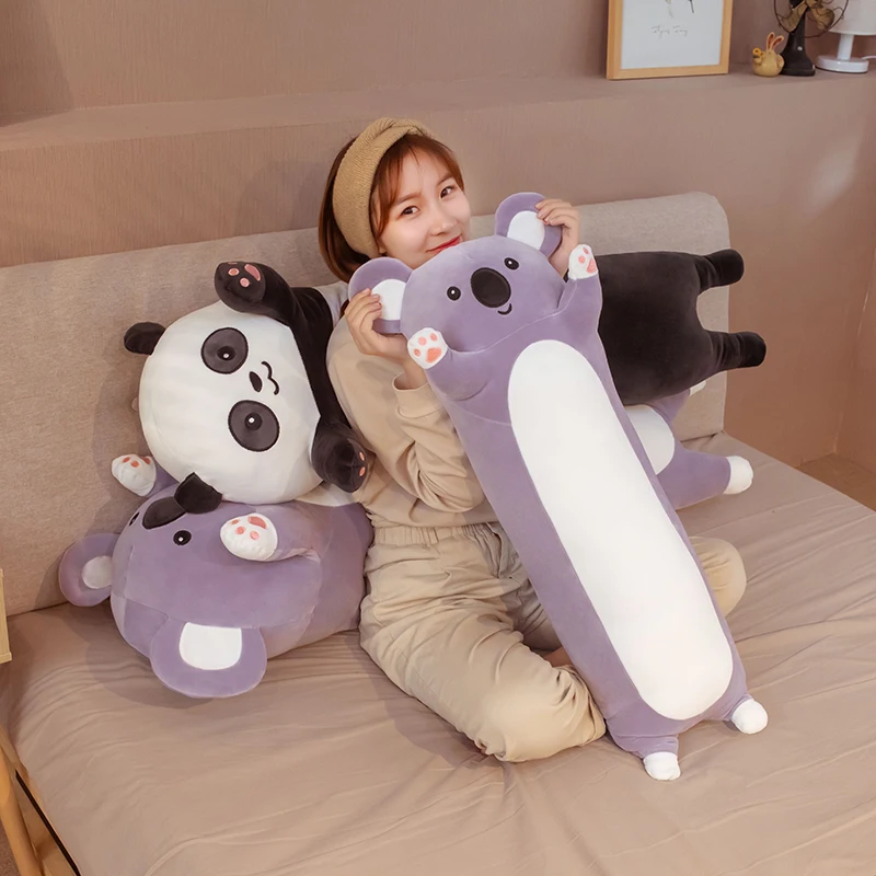 50-150Cm Reuzenpanda Knuffel Cylidrische Dier Bolster Kussen Koala Gevulde Plushie Slapende Vriend