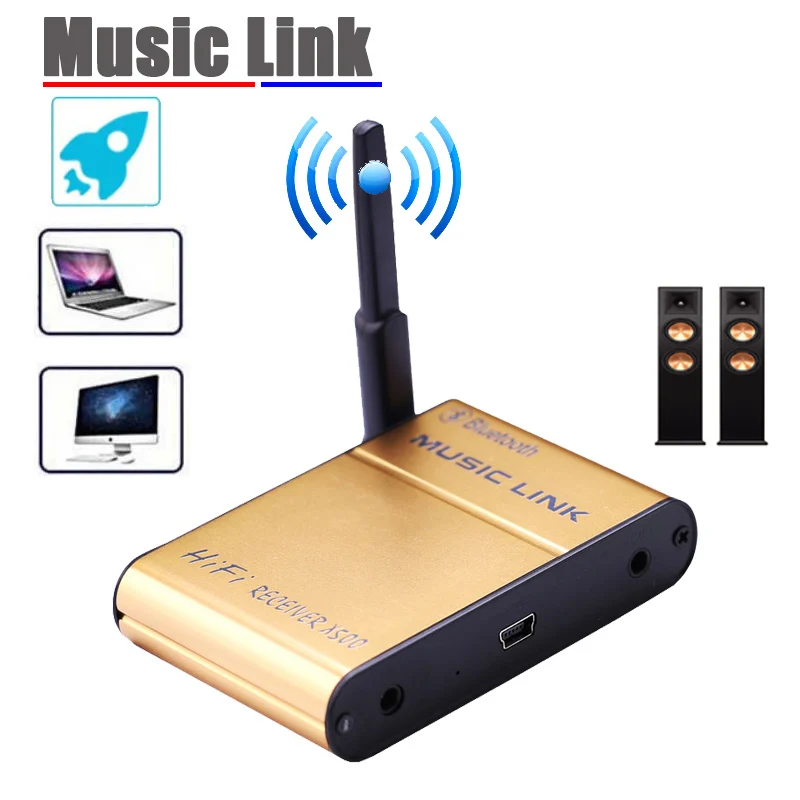 Wireless Audio Receiver 2.4G music Link 3.5mm Jack Stereo HiFI Lossless RCA USB Dongle 2RCA lotus For speaker AV power amplifier