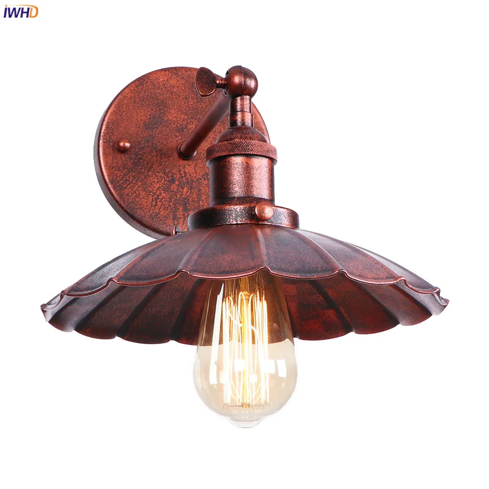 

IWHD Industrail Decor Rust Wall Lights For Home Stair Mirror Loft Vintage Retro Wall Light Fixture Applique Murale LED Edison