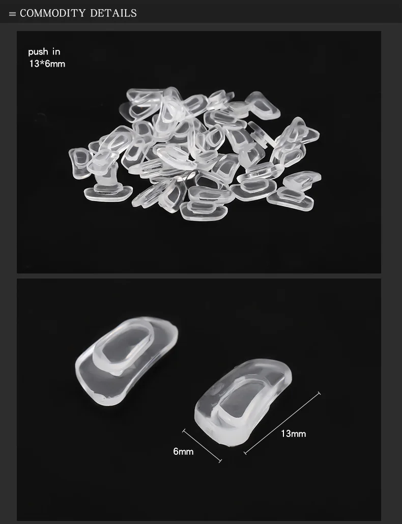 (25 Paar) Brillen-Nasenpads aus Silikon, zum Einrasten, Kunststoff-Stahlrahmen, Brillen-Nasenpads, Nasenpads für Stahlrahmen, weich, Bydhoptical – Detail 4