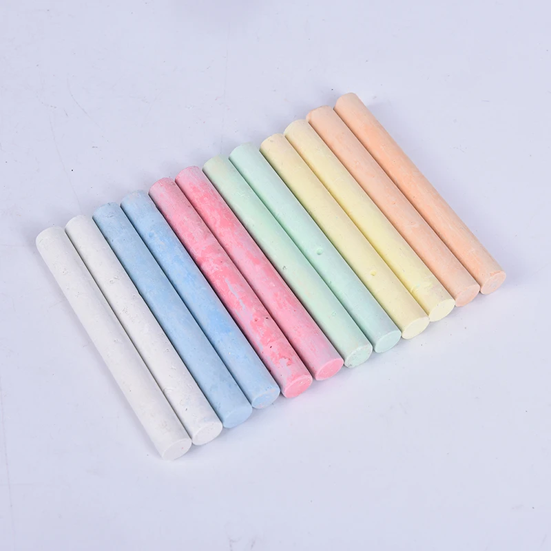 12 Pcs Dustless Chalk Pen Drawing Chalks For Blackboard 6 Colors Stationary Office School Supplies Accessories