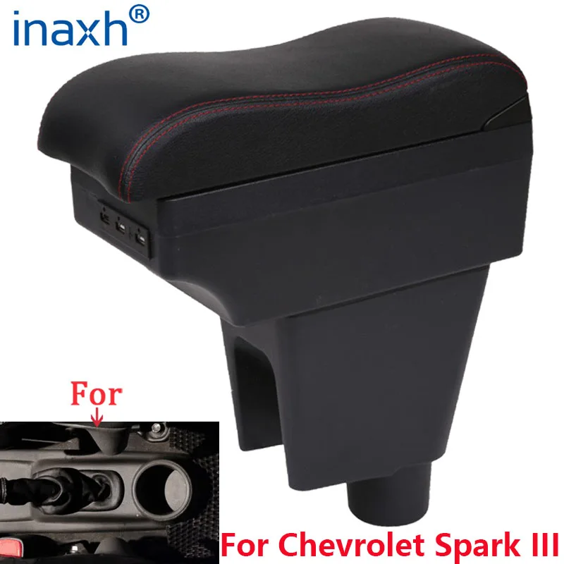 For Chevrolet Spark 3 Armrest Box For Chevrolet Spark III Aveo T200 Console Storage Box Decoration Car Accessories Interior Part