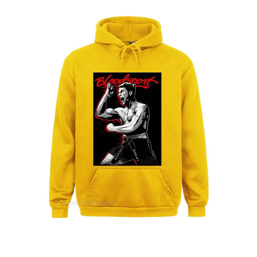 الدم الرياضة الفيلم المشارك جان كلود فان دام كنزة قطيفة الرجال خمر كنزة قطيفة الياقة المستديرة هوديس الجرافيك الملابس