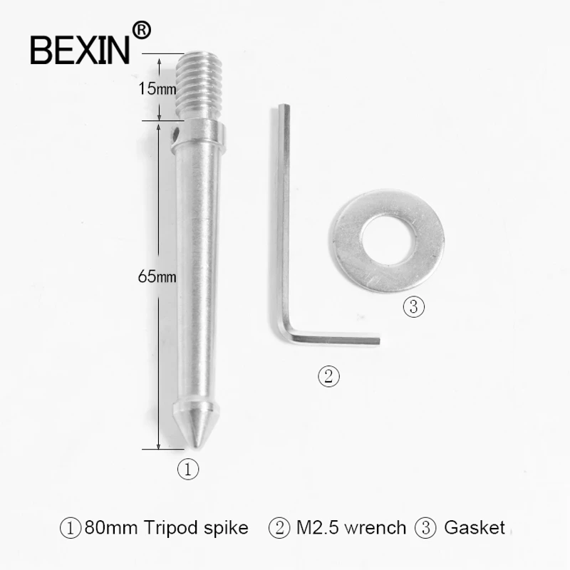 BEXIN-trípode Universal de repuesto, 120mm, 65mm, 3/8 pulgadas, pincho de pie para Bogen Manfrotto, Gitzo, Benro, RRS, SIRUI, monopié