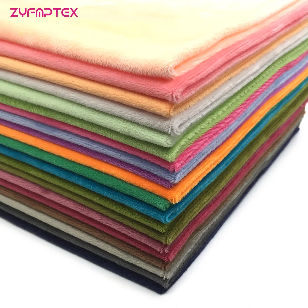 ZYFMPTEX New Arrival 30 Colors Polyester Plush Fabric,Patchwork Cloth,DIY Sewing Quilting Fat Quarters Material For Baby&Child