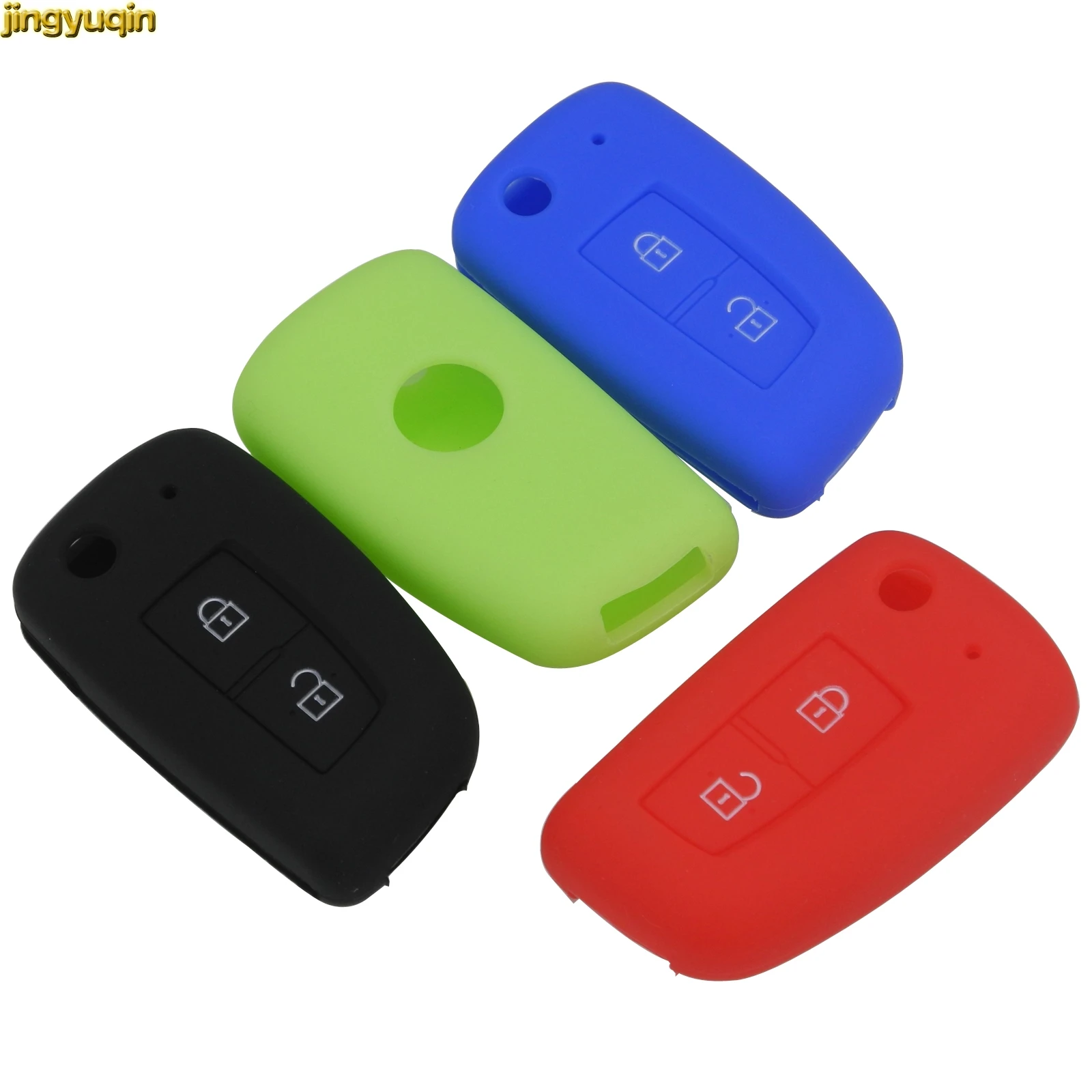 Jingyuqin 2 BTNS Silicone Car Key Case Cover for Nissan Qashqai X-trail Murano Maxima Altima Juke Geniss QUEST Livina Tiida