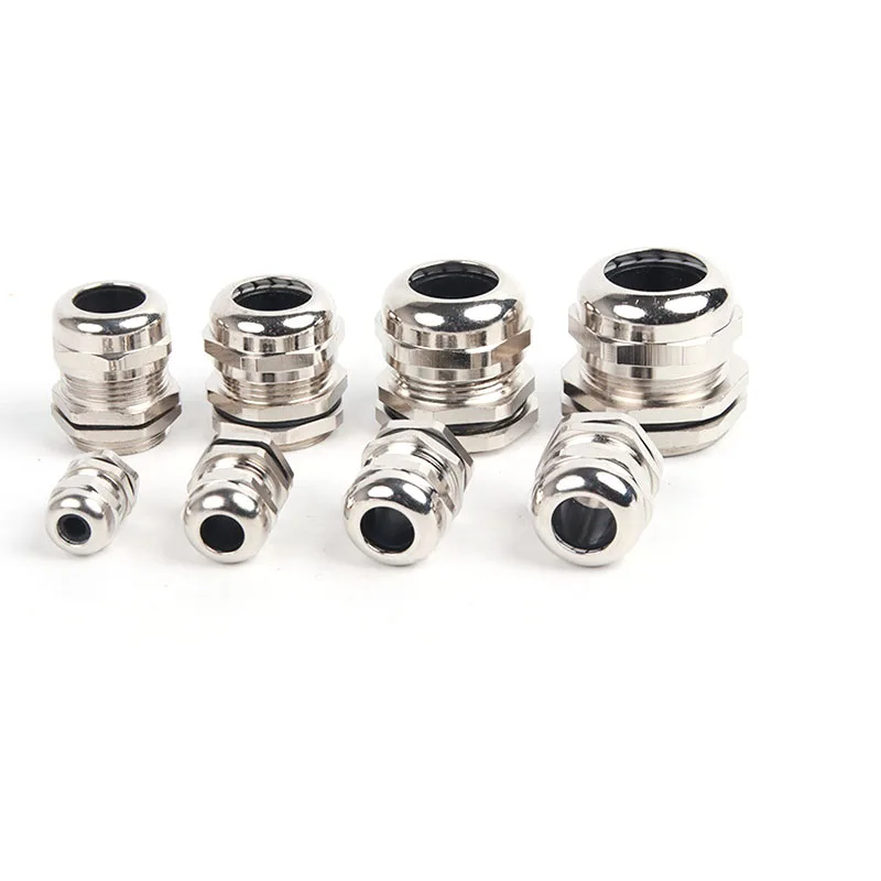 

1piece Nickel Brass Metal IP68 Waterproof Cable Glands Connector Wire Glands For 3-44mm Cable High Quality M PG Cable Glands