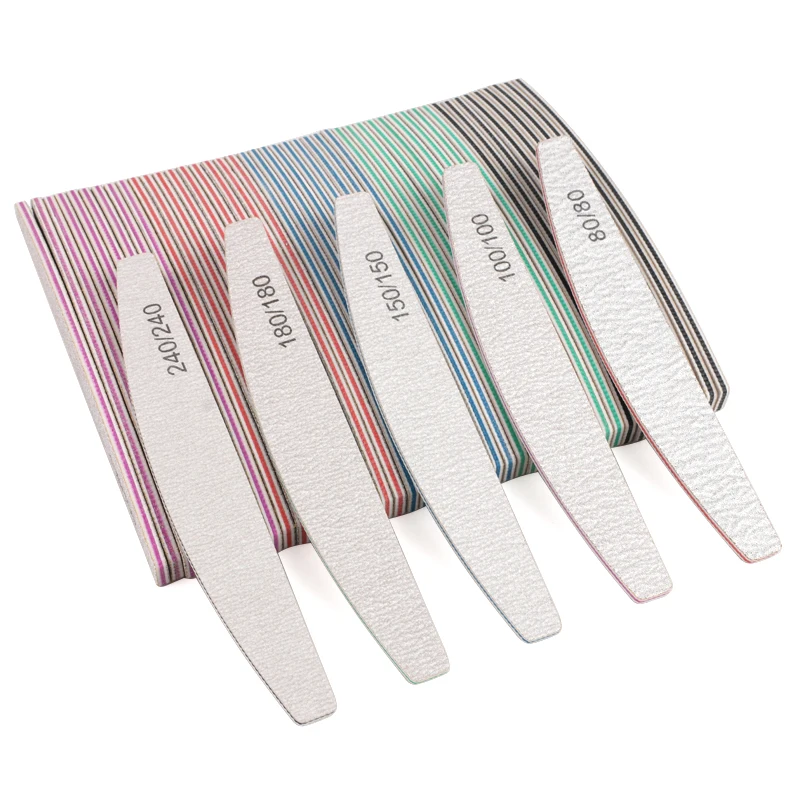3/5 個厚いサンドペーパー爪やすり 80/100/150/180/240 ボートライム a ongle プロフェッショナルサンディング研削マニキュアケアツール供給