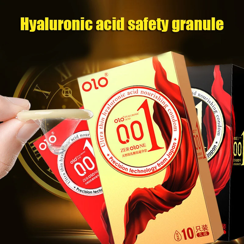 Olo Condom for long sex Hyaluronic Acid Safety Granules Thread 001 Ultra-thin Stimulation Safe and Comfortable AC