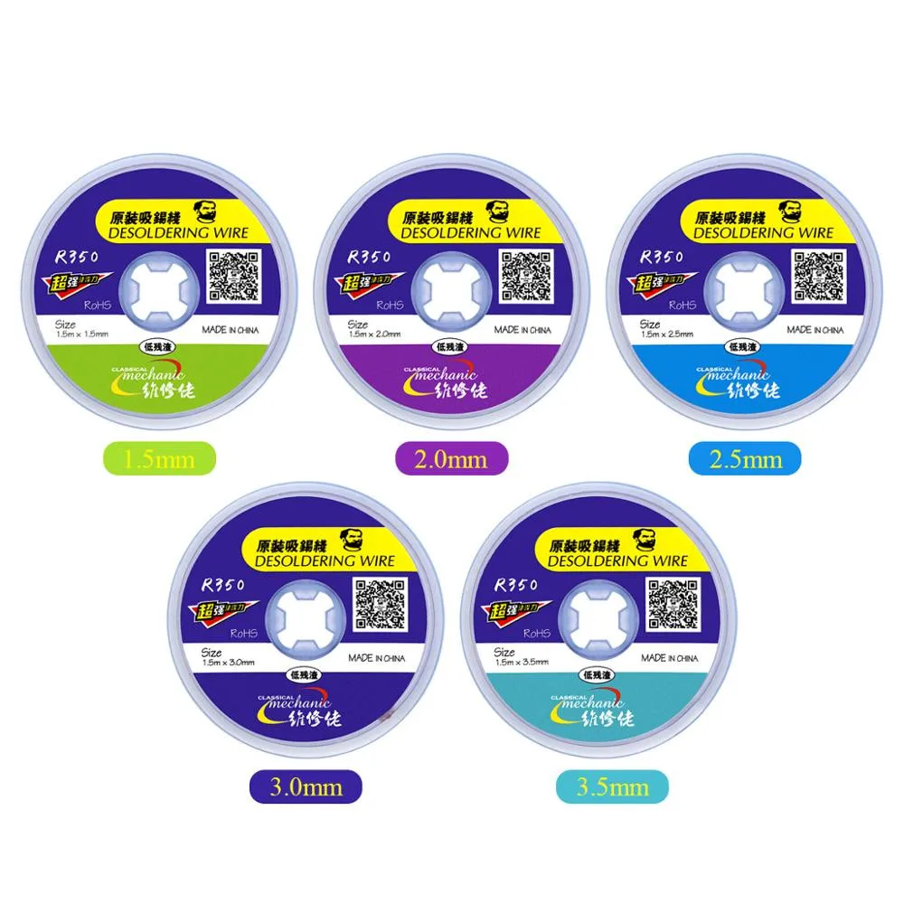 

MECHANIC Solder Wick Remover Desoldering Wire 1.5/2.0/2.5/3.0/3.5mm Desoldering Braid BGA Welding Repair Tools