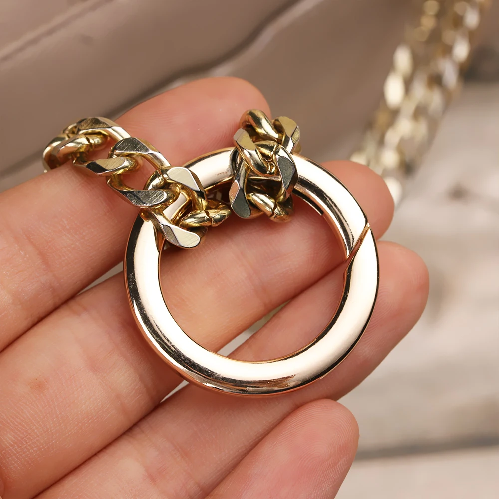 Hot Spring O-Ring Buckles Zinc Alloy Plated Gate Clips Carabiner Purses Handbags Round Push Trigger Snap Hooks Outdoor Carabiner