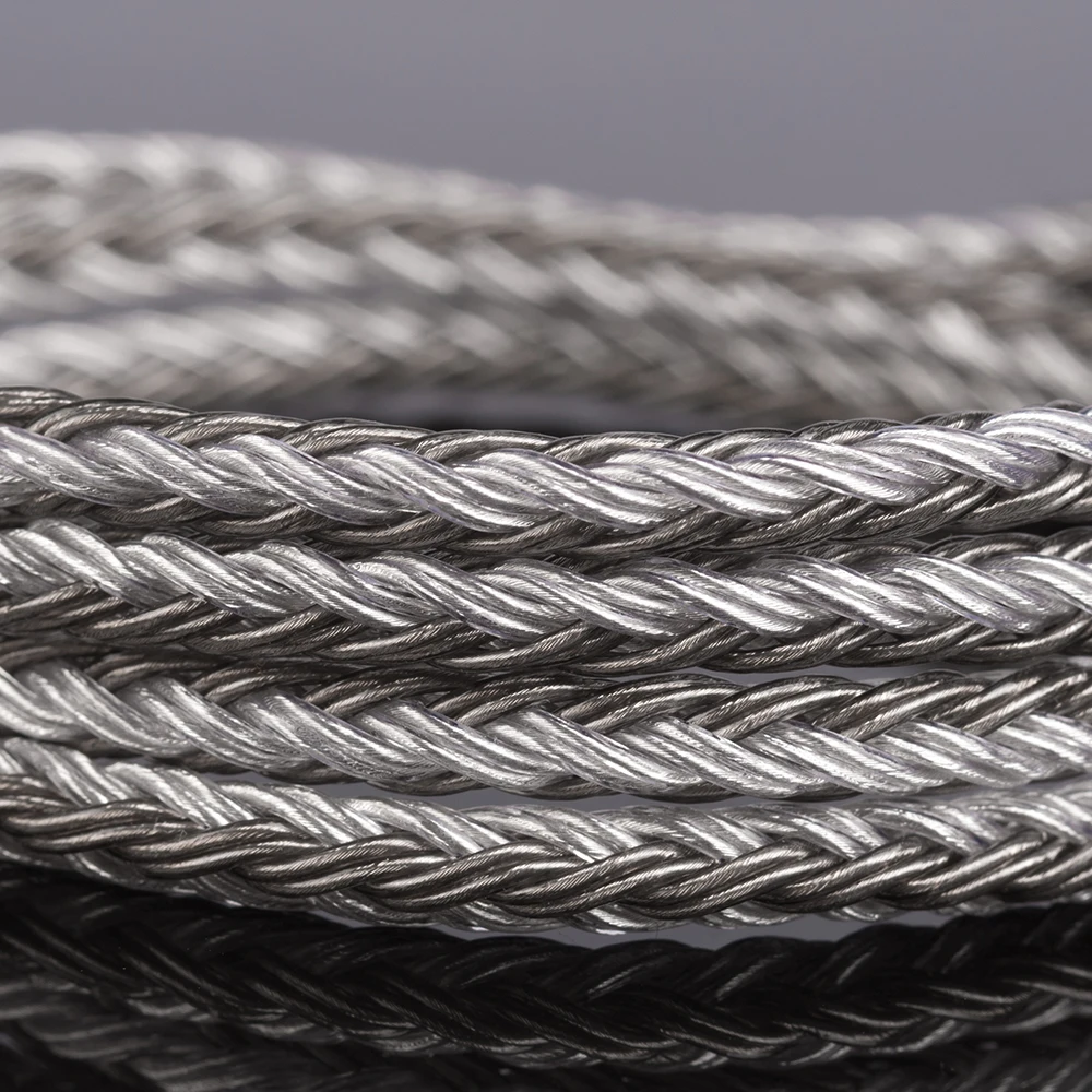 KBEAR 16 Core Silver Plated Balanced Earphone Cable 2.5/3.5/4.4MM MMCX/2PIN/QDC Headphone Connector For KZ Earbuds BL-03 Headset