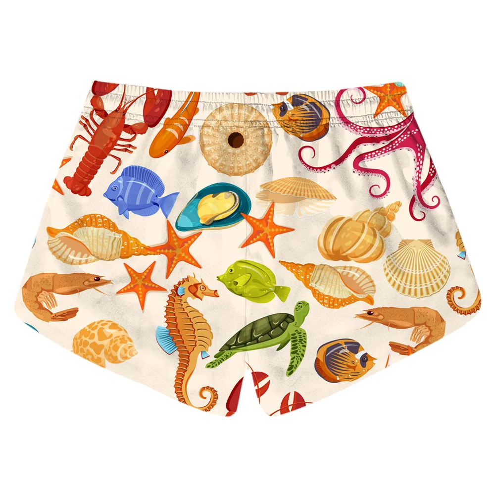 Pantalones cortos de playa para mujer, Mini Pantalones deportivos de agua, estampado 3D, secado rápido, Surf, natación, bañadores de tabla de Surf
