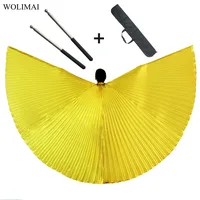 Danza del vientre Isis para mujeres adultas, accesorio de bollwood, disfraz de alas egipcias de Egipto Oriental con palos, dorado y plateado