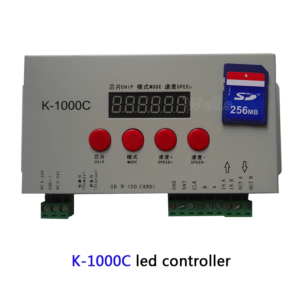 Imagem -04 - Atualizado Controlador Ws2812b Ws2811 Apa102 Sk6812 2801 Led 2048 Pixels Controlador de Programa Dc524v K1000c T-1000s