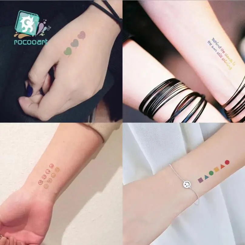 

HyunA ins series Colorful Rainbow Expression Tattoo Sticker Face hand Lovely Body Art Fake Tatoo Temporary Waterproof Taty T1874