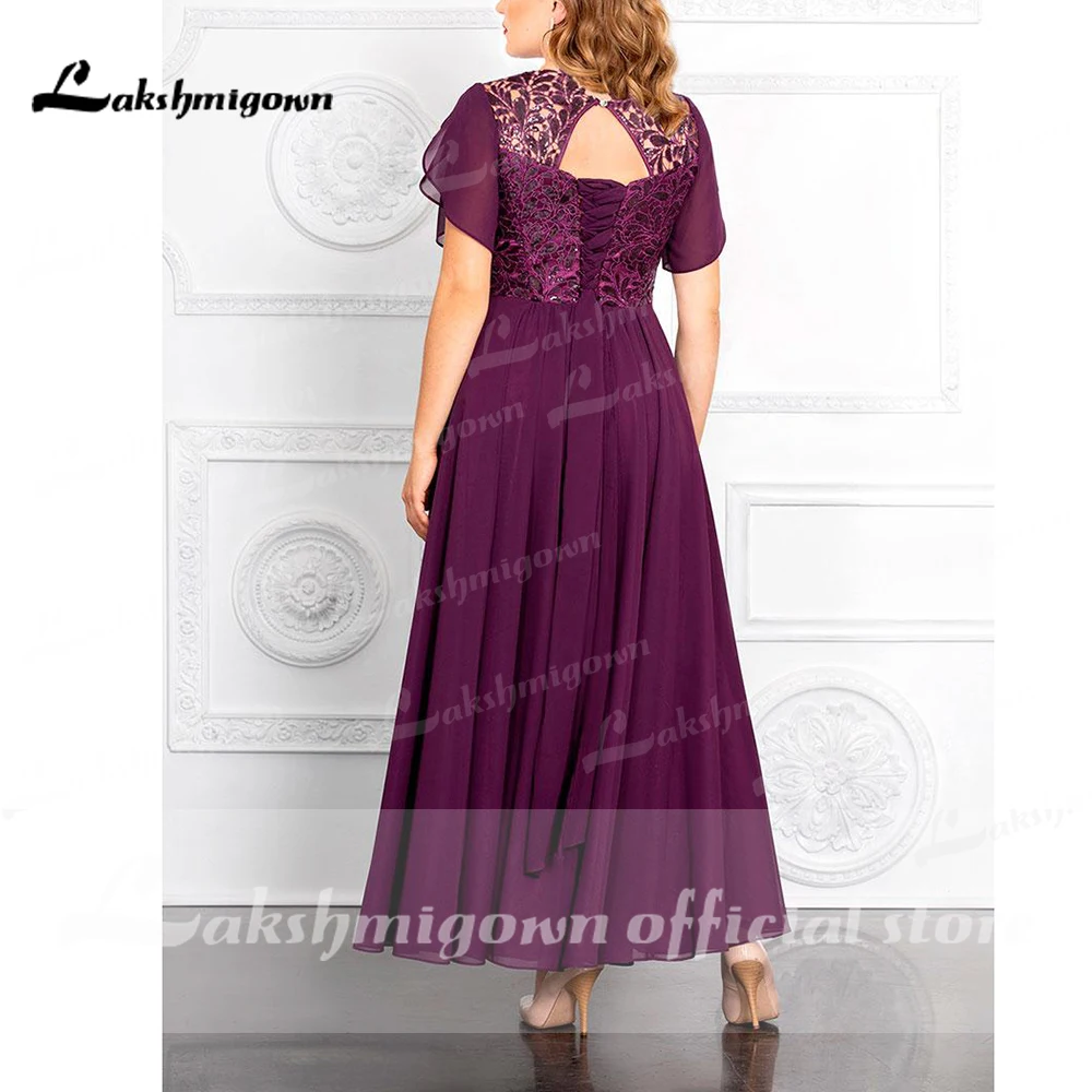 Vestido de noiva com mangas 2022 vestido de festa de noite roxo feminino com babados