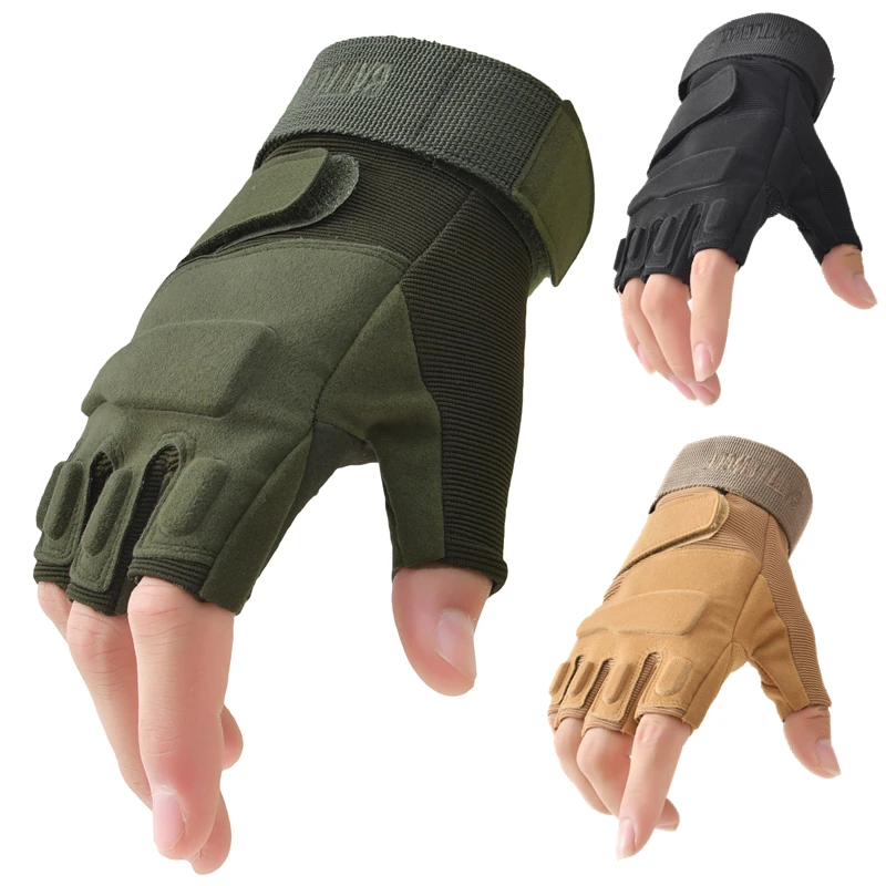 Outdoor Tactical Gloves Sports Gym Fitness Gloves Half Finger Kids Men Women Combat Motorcycle Riding Cycling Fingerless Gloves