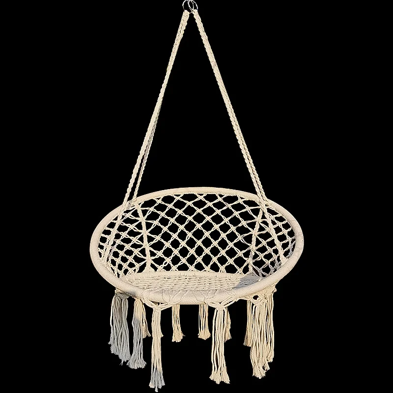 Nordic Style Hammock Chair Swing Rope For Outdoor Indoor Garden Round Seat Kids Swinging Hanging Safety Hammock Chair Straps