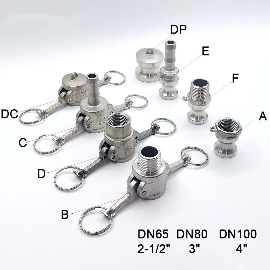 

DN65/80 DN100 304 нержавеющая сталь Homebrew Camlock фитинг адаптер MPT FPT Barb Camlock быстрое отключение для шланговых насосов фитинги