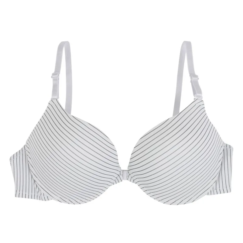 Fashion Striped Bras Seamless Sexy Front Closure Bra Girls\'s Push Up Underwear Buckle Female Small Chest Bra Underwire